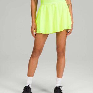 Lululemon Court Rival Perforated High-Rise Skirt *Long Highlight Yellow Size 4